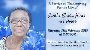 A Service of Thanksgiving for the Life of Ianthe Elnora Hines née Hoyte