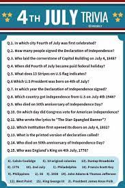 Think you know a lot about halloween? Fourth Of July Trivia Quiz Trivia Questions And Answers 4th Of July Trivia Fourth Of July