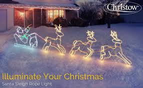 Check spelling or type a new query. Christow Santa Sleigh Reindeer Rope Light Flashing Outdoor Christmas Decoration 300cm X 90cm Amazon Co Uk Lighting
