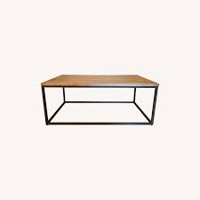 Natural colour variations make each piece subtly one of a kind. West Elm Wooden Antique Bronze Coffee Table Aptdeco