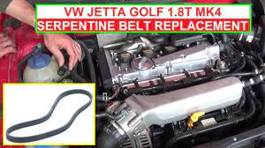 Volkswagen beetle hatchback 1999, 2000, 2001, 2002, 2003, 2004, 2005. How To Replace The Serpentine Belt On Vw Jetta Mk4 1 8t Golf Mk4 1 8 Turbo Youtube