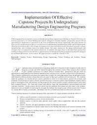 Or relate to the ncs curriculum. Pdf Implementation Of Effective Capstone Projects In Undergraduate Manufacturing Design Engineering Program
