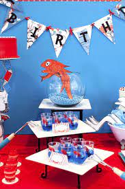 Cat In The Hat Inspired 3rd Birthday Party Cat Birthday Party Dr Suess Birthday Party Ideas Hat Party Ideas