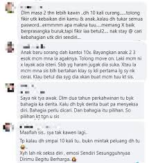 Kita selalu disuap dengan isu ini dalam cerekarama di kaca televisyen dan tak bagaimana seorang lelaki sanggup membelakangkan suri hati yang dulu dipilih sendiri atas dasar kasih sayang? Baru 2 Tahun Kahwin Suami Kantoi Curang Hampir 10 Kali Dia Masih Main Tinder Wechat Saya Lari Balik Kampung Viral Mstar