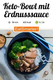 Keto Bowl Mit Erdnusssauce Rezept Erdnusssauce Rezepte Ketogene Ernahrung Rezepte