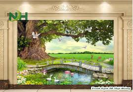 Tranh gạch phòng thờ CBD01 là một phức tranh phong cảnh đẹp