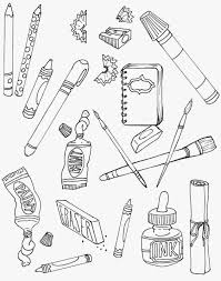 Art Supply Coloring Jpg 1263 1600 Art Supplies Drawing Coloring Pages School Coloring Pages