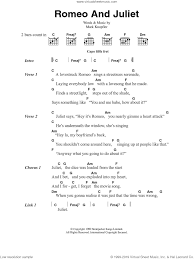 Straits Romeo And Juliet Sheet Music For Guitar Chords V2