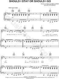 The Clash Should I Stay Or Should I Go Sheet Music In D Major Transposable Download Print Sku Mn0075589