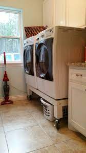 Washing Machine Stand With Locking Castor Wheels Place Sorted Baskets Underneath Also Eas Washing Machine In Kitchen Small Laundry Rooms Laundry Room Update