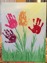 This Was A Simple Project I Did With My 4 Year Old As A Present For A Preschool Teacher Paint Painting Canvas Crafts Crafts For 3 Year Olds Kids Art Projects