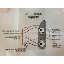1 set bass wiring harness 250k 1v1t jack for precision electric bass parts. 51 P Bass Precision Wiring Kit Cts Pots Wire Jack Cap