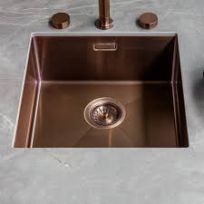 Find kitchen sinks in a variety of sizes here. Reginox Miami 40x40 1 0 Bowl Copper Stainless Steel Integrated Kitchen Sink Kitchen From Taps Uk