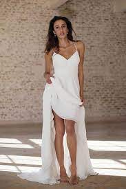 Wedding Dress Simple Chiffon Wedding Dress Beach Wedding Off White Bridesmaid Dress High Low Dresses Spaghetti Strap Wedding Dress White Bridesmaid Dresses Simple Wedding Dress Casual Chiffon Wedding Dress Beach