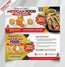Mexican Restaurant Discount Voucher Design Psd Voucher Design Food Vouchers Restaurant Discounts