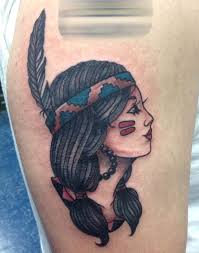 2yr · zoinke · r/tattoos. Native American Girl Neotrad Tattoo By Jopielee On Deviantart