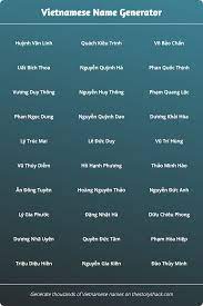 Vietnamese Name Generator 1000s Of Random Vietnamese Names