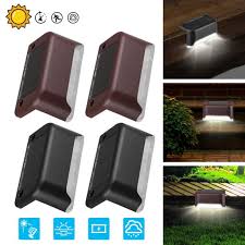 Solar Deck Lights Stair Light 4pcs Solar Step Lights Outdoor Waterproof Led Solar Stairs Lights Fence Lamp For Patio Stairs Garden Pathway Step And Fences Auto On Off White Warm White Walmart Com