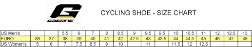 Gaerne Cycling Size Chart Gaerne Cycling Shoes Size Chart