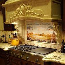 The tile can be placed on the backsplash with a drywall backing. Italian Tile Mural Houzz