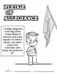 Printable pledge of allegiance bookmarks. Pledge Of Allegiance Worksheet Education Com