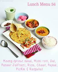 North Indian Lunch Menu Idea Lunch Menu 56 Raks Kitchen Indian Food Recipes Lunch Menu Full Meal Recipes