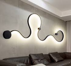 Creative Acrylic Curve Belt Nordic Wall Light Snake Led Lamp Accent Home Office Wall Lamp Stripped Wall Led Wall Lights