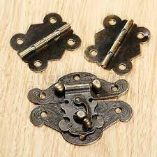 Decorative brass offset ice box hinge. Antique Butterfly Hinges Latch Hasp Kit Jewelry Box Chest Furniture Decorative Ebay
