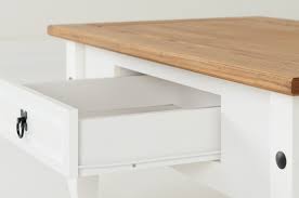 The coffee table by the name of robbins is a product of the manufacturer union rustic. Corona 1 Drawer Coffee Table White Distressed Waxed Pine
