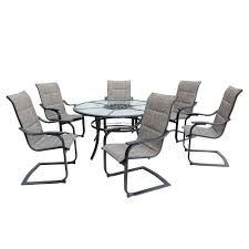 +84 casual patio furniture sets. Hampton Bay St Lucia 7 Piece C Spring Padded Sling Patio Dining Set The Home Depot Canada
