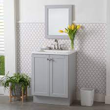 Why should the other household mirrors get all the attention? Mainstays 24 Bathroom Vanity W Top Mirror Pearl Gray Walmart Com Walmart Com