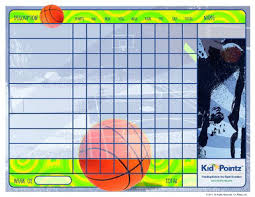 Kids Printable Behavior Chart Sports Theme Kid Pointz