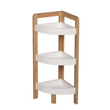 Here is a set of shower storage options that offers a set of places to keep all your shower and grooming needs organized, while saving space and looking sleek. Bamboo 3 Tier Bathroom Free Standing Shower Corner Caddy Tidy Organiser Shelves Buy Online In Angola At Angola Desertcart Com Productid 59825806