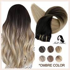 Buy clip in hair extensions on joybuy.com. Full Shine Clip On Human Hair Extensions Balayage Ombre Blonde Black Hairpins 7pcs 100g Double Weft 100 Machine Remy For Woman Clip In Hair Clip In Hair Colorclip Ins Aliexpress