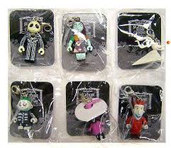 Nightmare Before Christmas Sally, Jack, Lock, Shock, Barrel Zero 1 Set of 6  Mini Figure Keychains Yujin