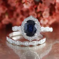 14k White Gold Vintage Floral Sapphire Engagement Ring And Etsy Engagement Rings Sapphire Diamond Wedding Bands Blue Sapphire Rings