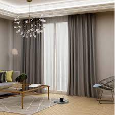 Designs room pics ideas living furniture brown window se for. Modern Grey Blackout Curtain Solid Color Silk Imitation Curtain Living Room Bedroom Fabric One Panel