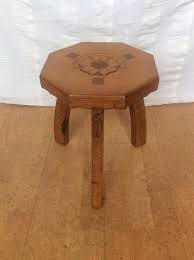 Light Oak Kingfisher Man Handmade Arts Amp Crafts 3 Legged Stool Yorkshire Rose In Antiques Antique Furniture Benche Yorkshire Rose Handmade Art Light Oak