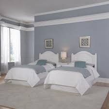 Twin size bedroom furniture : Homestyles Bermuda 3 Piece White 2 Twin Bedroom Set 5543 4019 The Home Depot