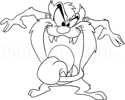 These days, i recommend tasmanian devil cartoon coloring pages for you, this post is similar with taz cartoon coloring pages. How To Draw Taz The Tasmanian Devil Coloring Page Trace Drawing