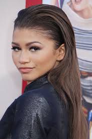Zendaya coleman has been on a slay spree lately, snatching wigs left and right! Zendaya Straight Medium Brown Slicked Back Hairstyle Steal Her Style