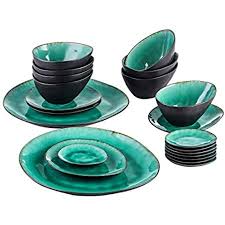 Vancasso Tafelservice Steingut Bella 16 Teilig Geschirrset Handbemaltes Kombiservice Set Marokko Stil Handbemalt Fur Tafelservice Geschirrset Dessertteller