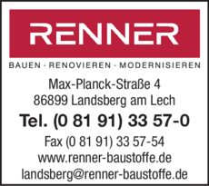 Renner is an unincorporated community in minnehaha county in the u.s. Baustoffe In Landsberg In Das Ortliche