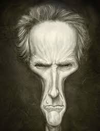 Clint Hammermeister B W Celebrity Eastwood Caricature Painting Funny Caricatures Caricature Celebrity Caricatures