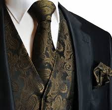 Black And Gold Paisley Vest Black Tuxedo With Champagne Vest Brown Paisley Tuxedo Vest Set Q20 Q Tuxedo Vest Mens Vest Fashion Designer Suits For Men