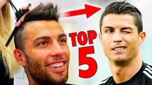Brazilian ronaldo's famous haircut caught the eye at the 2002 world cup. Top 5 Cristiano Ronaldo Hairstyles Best Football Players Haircuts Youtube