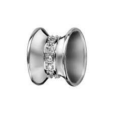 Separateur Argent 925 Forme Diabolo Zirconium Pour Bracelet Charms