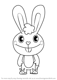 Learn How To Draw Cuddles From Happy Tree Friends (Happy Tree Friends) Step  By Step : Drawing Tutorials