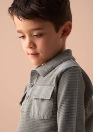 Angel & Rocket Boys Self Textured Green Polo T-shirts