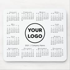 Simple 2021 Calendar Business Company Logo White Mouse Pad In 2020 Business Company Company Logo Custom Mouse Pads